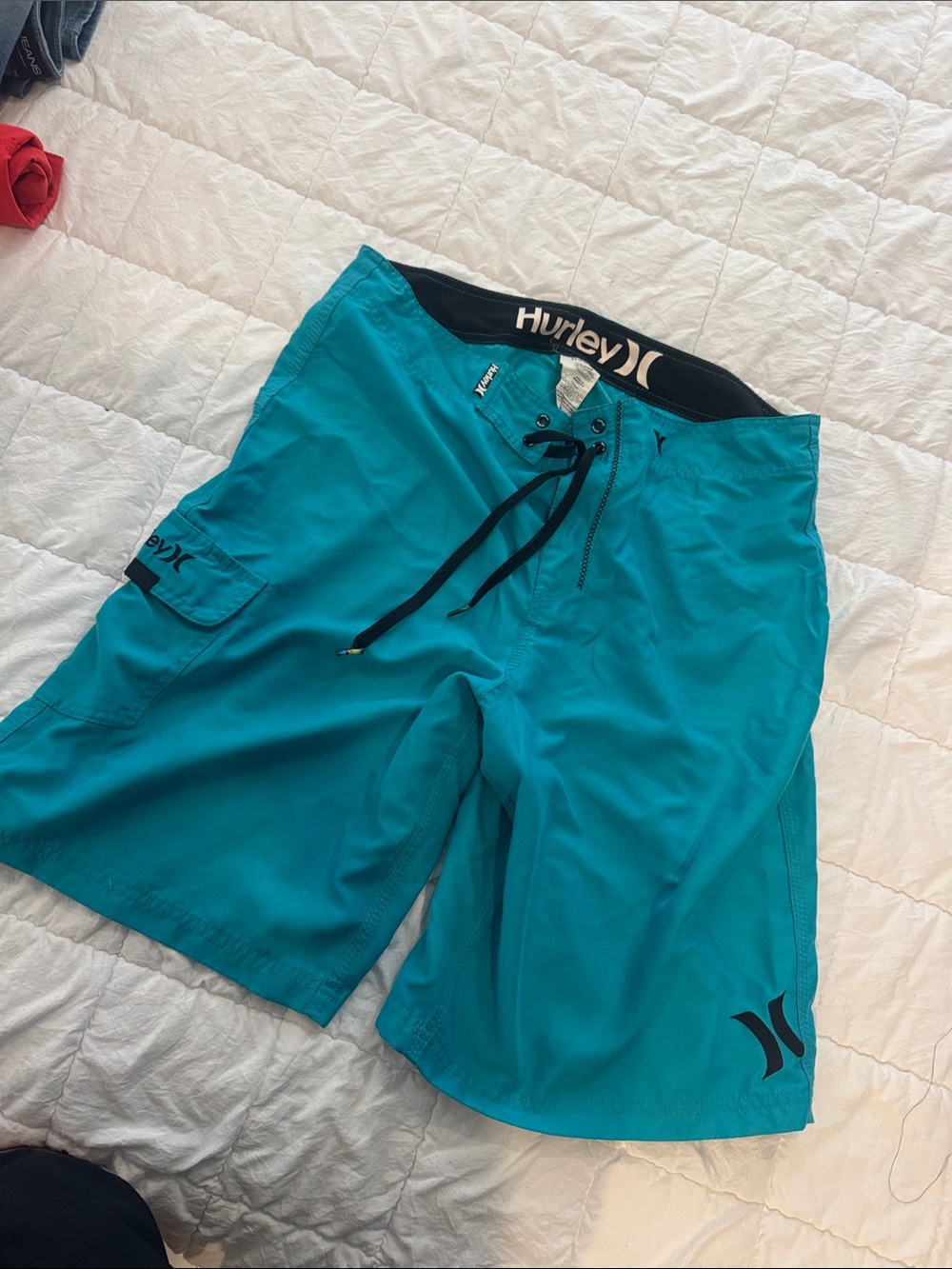 Hurley Teal Lace-Up Men’s Swim Trunks